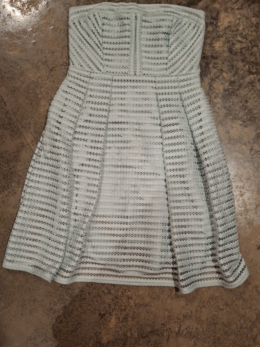 New York & Company Strapless Mint Pleated A-Line Dress - Picture 2 of 16